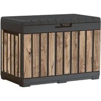 Keter Gartenbox Kentwood, 190 Liter, Holzoptik Pinie, Deckel bis 260 kg belastbar, abschließbar, wetterfest, UV-resistent, wartungsfrei