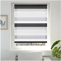 Doppelrollo Fensterrollos Ohne Bohren, Vkele, 130cm/160cm, klemmfix,klemmträger, Sonnenschutz, Lichtdurchlässig und Verdunkelnd.