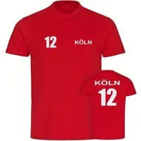 multifanshop T-Shirt Herren Köln - Trikot Nummer 12 - Männer