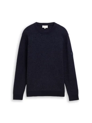 Tom Tailor - Strickpullover mit Rundhalsausschnitt sky captain blue - Gr. - XXXL