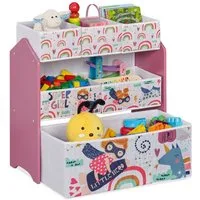 relaxdays Kinderregal mit 6 Aufbewahrungsboxe