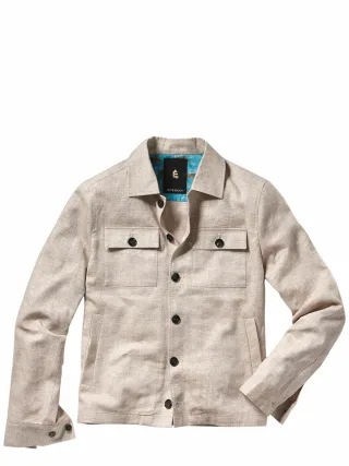 Mey & Edlich Herren Shirt-Jacken-Sakko Beige 55 % Leinen, 45 % Baumwolle