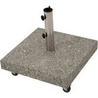 DEGAMO Schirmhalter rechteckig 50x50cm, Gewicht 50kg mit Rollen, Granit hellgrau, für Stöcke bis Ø 55 mm, 1 tlg.