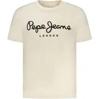 Pepe Jeans T-Shirt Herren Kurzarm T-Shirt Beige - Slim Fit