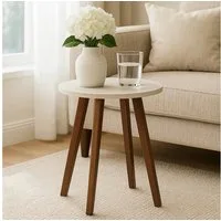 Koopman Beistelltisch Sofatisch Couchtisch Kaffeetisch 38x35cm Vierbeiner (Stück, 1-St., Packung), Oberfläche funiert, 4 Standbeine, Steinoptik, Standsicher, Holz