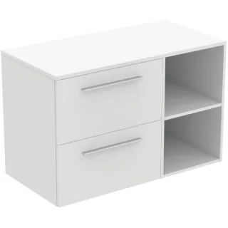 Ideal Standard Möbel-Set 100cm i.life B 2 Auszüge 2 off.Fächer Gr.Chrom Weiß matt, T5753DU T5753DU