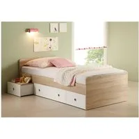 Bega Consult Einzelbett Bett Wiki Sonoma Eiche Weiß 90x200 cm