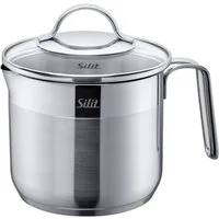 Silit Milchtopf Silit Achat Milchtopf mit Deckel, 14 cm, Edelstahl rostfrei 18/10, Edelstahl teilmattiert, Induktion, unbeschichtet, backofengeeignet