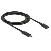 USB 3.2 Gen 1 Verlängerungskabel, USB-C Stecker > USB-C Buchse schwarz, 2 Meter, SuperSpeed