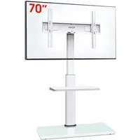 AOKCOS TV-Ständer Fernsehhalterung mit Ablage, 32-70 Zoll, (bis 70 Zoll, Tragfähigkeit bis 40 kg, höhenverstellbar, neigbar: -2° bis +10°, schwenkbar: ±30)