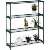 relaxdays Blumenständer Pflanzenregal mit 4 Ablagen