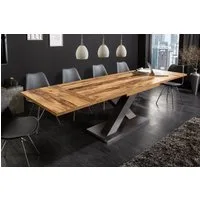 riess-ambiente Esstisch MONTREAL 180-280cm natur/grau - Eiche-Design, ausziehbar, X-Gestell (Einzelartikel, 1-St), Industrial Look für Esszimmer & Konferenzraum – ideal bis 12 Personen