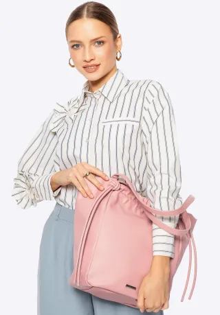 Wittchen Damen-Einkaufstasche aus Öko-Leder mit Zierriemen, rosa