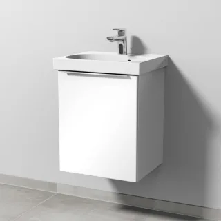 Sanipa 3way Waschtischunterbau zu Geberit Acanto Waschtisch mit 1 Tür, Weiß-Glanz UF41378