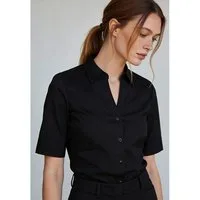 MORE&MORE Kurzarmbluse Baumwollstretchbluse
