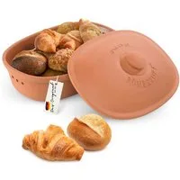 RÖMERTOPF Römertopf Brottopf oval MAXI 6,5 Liter - Keramik Brotkasten, (Set), aus Naturton