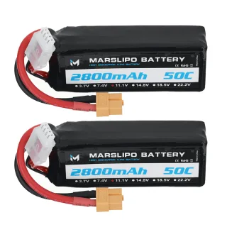 MARSLIPO 11.1V 2800mAh 50C 3S Lipo Battery XT60 Plug for RC Drone