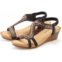 Vivance Sommerschuh, offener Schuh, Sandale, Keilsandalette, Sandalette mit Glitzerdetails, Keilabsatz & elastischem Riemchen VEGAN