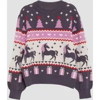 s.Oliver Longpullover Strickpullover Weicher Strickpullover mit Weihnachtsmotiv