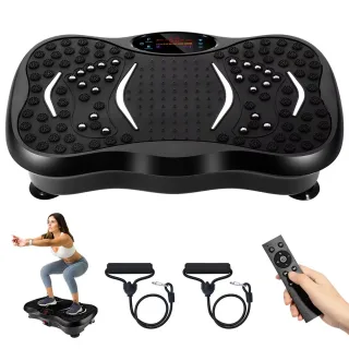 Bominfit Vibration Platform with Resistance Bands 150kg Weight Capacity 99 Speed Levels Bluetooth Speaker Intelligent Si