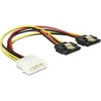 5,25"-4Pin Stecker > 2x SATA 15Pin Buchse, Y-Kabel schwarz/rot, 20cm