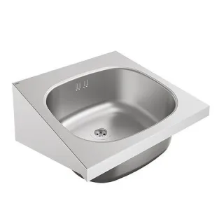 KWC Aquarotter Einzelwaschtisch, ANIMA, Edelstahl, 400x200x412 mm, o. Hahnl., m. Überl., 203.0500.57 203.0500.577
