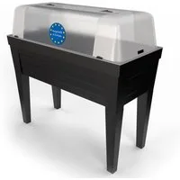 BigDean Hochbeet XXL Balkon mit Abdeckung aus robustem Kunststoff abnehmbare Beine (Stück, 1 St., Hochbeet), Integriertes Wasserablaufsystem mit Filter gegen Staunässe