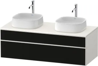 Duravit Zencha Konsolenwaschtischunterbau wandhängend Schwarz Linienstruktur & Weiß n/a & Supermatt  ZE4823B63840000