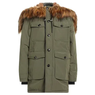 Dieselgrune Winterjacke mit Kapuze