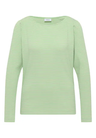 CECIL - Gestreiftes Langarmshirt grün - Gr. - S