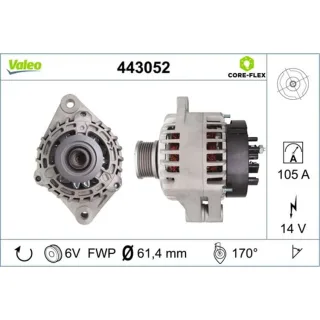 Valeo Generator  105A Opel Astra H Signum Vectra C Zafira B