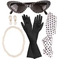 Goldschmidt Kostüme Kostüm 50er Jahre Accessoires Set 7-tlg