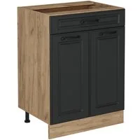 Vicco Unterschrank R-Line, Anthrazit Landhaus/Goldkraft Eiche, 60 cm mit Schublade, oh... (1-St)