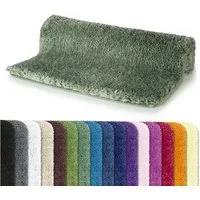 spirella Badematte HIGHLAND, Höhe 40 mm, Badteppich Hochflor, 100% Polyester Microfaser, Anti-Rutsch Beschichtung, für Fußbodenheizung geeignet, waschbar 40°, schnelltrocknend, Polyester, rechteckig, Rutschhemmende Unterseite aus Latex, Maschinenwasc