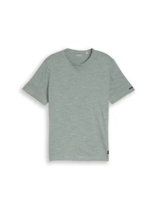 Tom Tailor - T-Shirt in Melange-Optik grün - Gr. - M