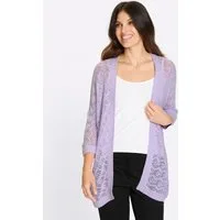 Sieh an! Strickjacke Ajour-Strickjacke 3/4-Arm Ajour