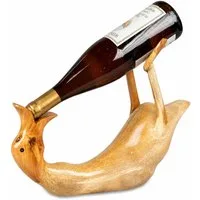formano Dekoobjekt Flaschenhalter Ente 619648 Holz Weinflaschenhalter Dekofigur 34 cm