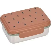 LÄSSIG Lunchbox Happy Prints, Caramel, Edelstahl, Polyprophylen (PP), Silikon, (1-tlg)