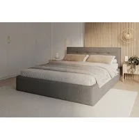 FDM Polsterbett BOHO Bettgestell 90x200, 120x200, 140x200, 160x200, 180x200cm (Polsterbett modern mit Bettkasten MADE IN EU - mit hochwertigem Ottawa Bezug, verfügbar 90x200 120x200 140x200 160x200 180x200cm, Bettrahmen, Bett, mit großen gepolsterten