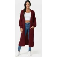 Kendindza Collection Cardigan Cardigan Damen lang Oversize Strickjacke Damen Lang aus Grobstrick Longstrickjacke Made In Italy - One Size 34-42