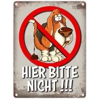 speecheese Metallschild Metallschild mit Kein Hundeklo Motiv und Spruch: Hier bitte nicht!!!