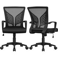 Yaheetech Bürostuhl Höhenverstellbarer Drehstuhl (2 St), Schreibtischstuhl mit Schaukelfunktion für Arbeitszimmer/Büro