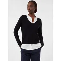 comma Longpullover Strickpullover 2-in-1-Pullover in Layering-Optik
