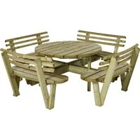 PLUS Garten-Essgruppe Kombimöbel - Rund, (1-tlg., OTTOs Choice), 237x237x72/84 cm, mit Rückenlehnen