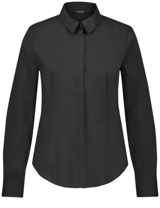 TAIFUN - Hemdbluse aus Baumwoll-Mix schwarz - Gr. - 34