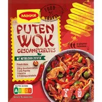 MAGGI Saucen, Maggi Food Travel Fix für Puten Wok Geschnetzeltes Asia Pfanne 37g
