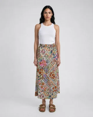 Smith&Soul - Printed Skirt beige print - Gr. - XS