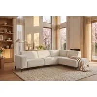 Home affaire Ecksofa LORCAN mit Metallfüßen, Breite 275 cm, weiches Sitzgefühl, Metallfüße, Lederoptik, Struktur, Bouclé