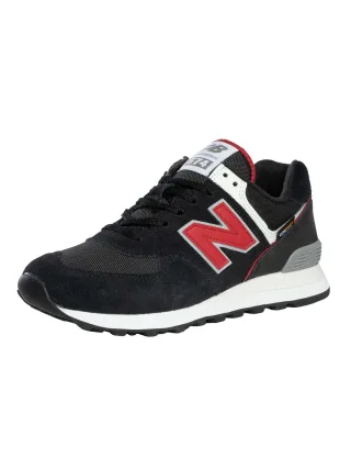 New Balance 574 Wildleder Trainer, Schwarz