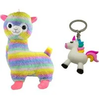 soma Kuscheltier Alpaka Kuscheltier Regenbogen Plüsch-Tier Stofftier 43 cm groß (1-St), Super weicher Plüsch Stofftier Kuscheltier für Kinder zum spielen